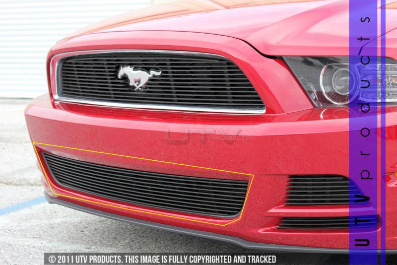 2013 - 2014 ford mustang v6 bumper 1pc black billet grille kit custom 13 14 v6