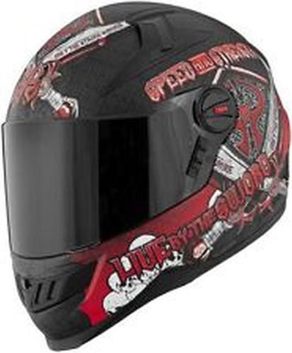 Speed &strength ss1300 live by the sword full-face adult helmet,black/red,med/md