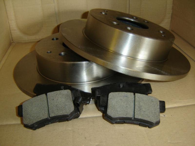 Quality rear brake disc rotor (2 pcs) 3258 +  rear brake pad set kit