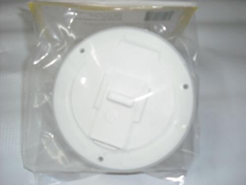 Rv - motorhome -  electrical cord hatch - snap lock door - off white / ivory