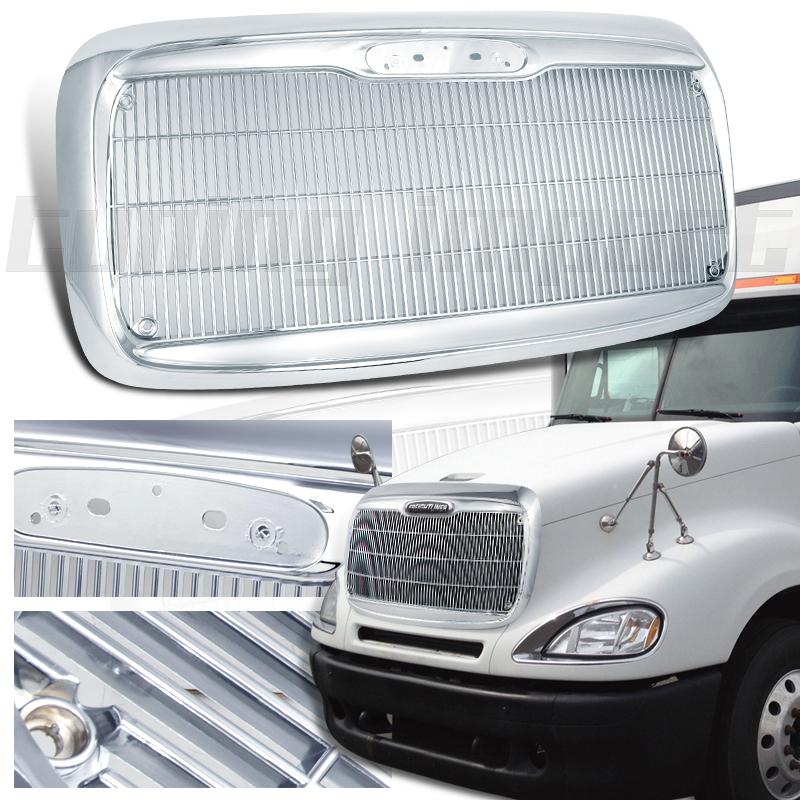 00-08 freightliner columbia chrome vertical style front upper grille cab truck