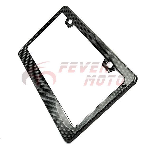 Hot rear trunk real carbon fiber us license plate frame square plate tag twill