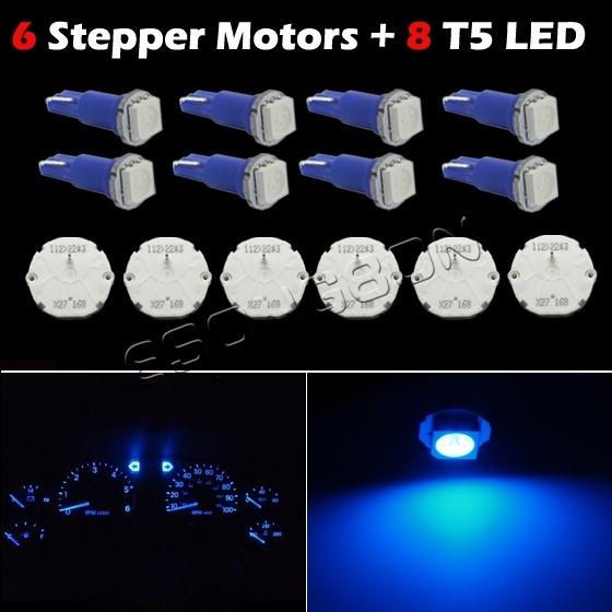 6x gm gmc stepper motor x27.168 speedometer cluster repair kit 8 blue led bulbs