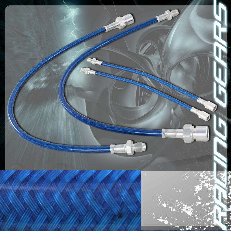 94-01 bmw e38 740i 740il 750il blue front rear stainless steel hose brake line