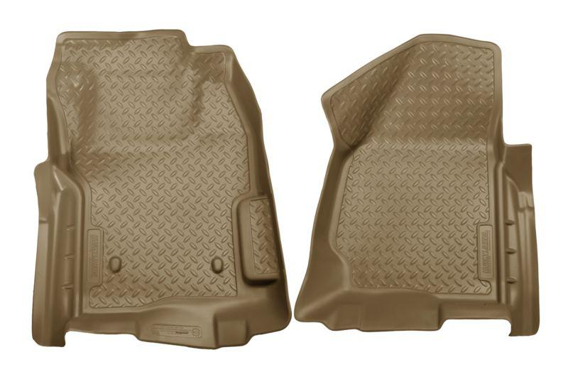 33873 husky liner floor mats front  ford superduty tan 2011 2012