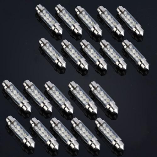 20pcs white 42 mm 8 led festoon bulbs light 211 211-2 214-2 569 578 de440 12844