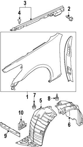 Infiniti 63845jk000 genuine oem factory original fender liner