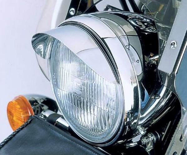 5.75" chrome headlight visor for harley davidson