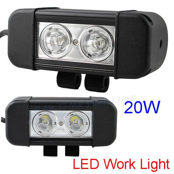 20w cree led light bar 1500lm flood beam offroad work lamp bulb camp