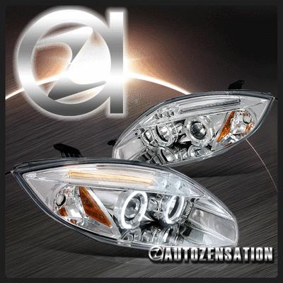 06-11 mitsubishi eclipse chrome led drl halo projector headlights