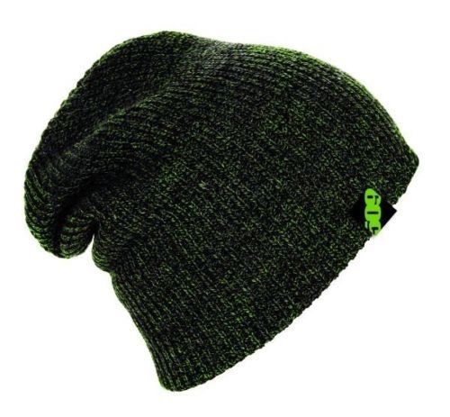 509 snowmobile snowcross oversized beanie cap hat - lime heather - new