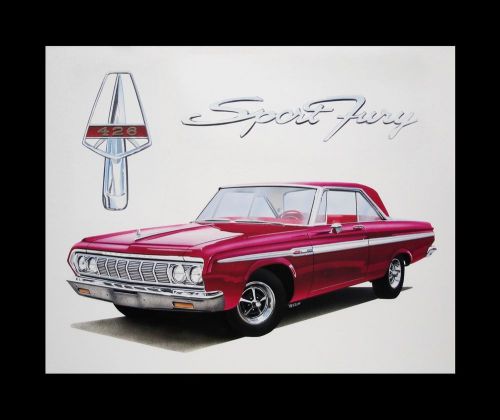 Sport fury plymouth - 1964 1963 1962 62 63 64 426 hemi - dealer poster art print