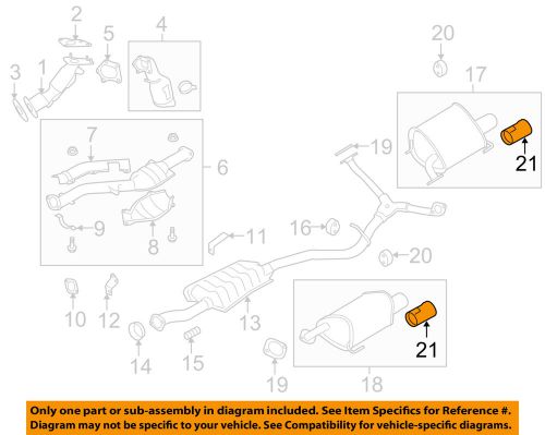 Subaru oem 08-11 impreza 2.5l-h4-tail pipe d0518fg010