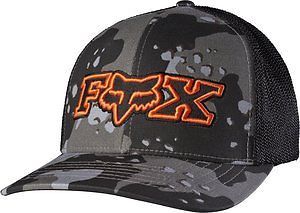 Fox racing no bounds mens flexfit hat graphite/gray sm/md