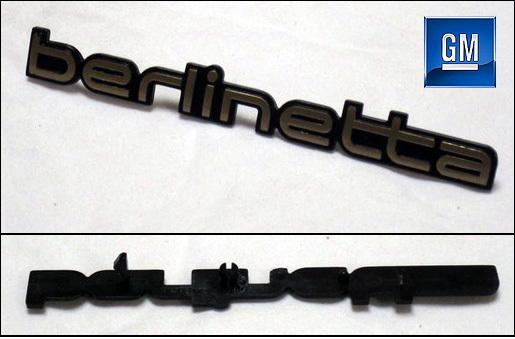 82-92 camaro gold letter passenger side berlinetta dash emblem  new gm damaged