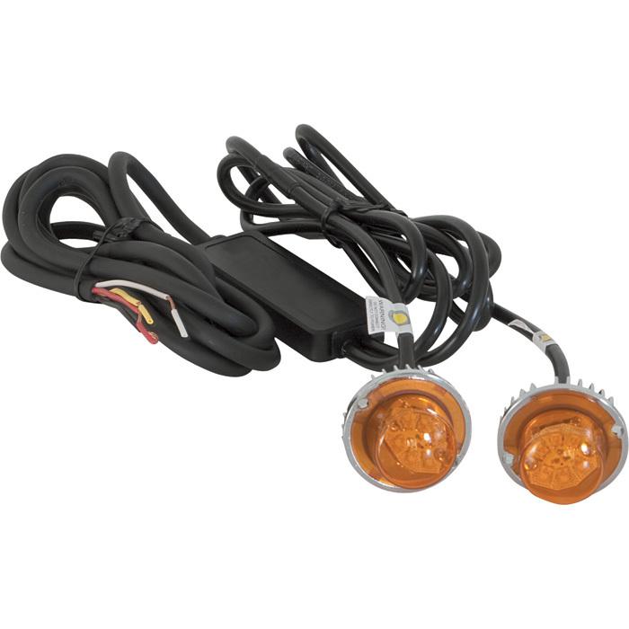 Truckstar hidden led strobe light- 2-pc set amber light w/15ft cord