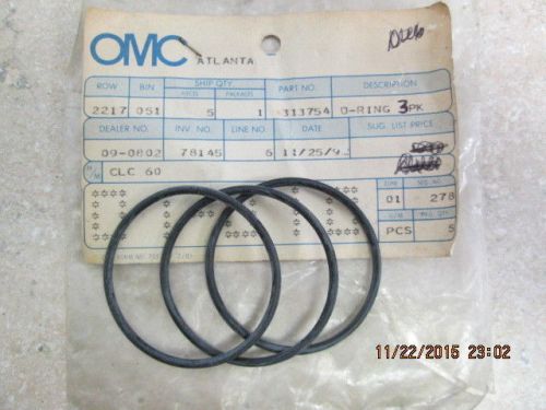 Johnson/evinrude/omc nos oem o-ring 313754 3 pack