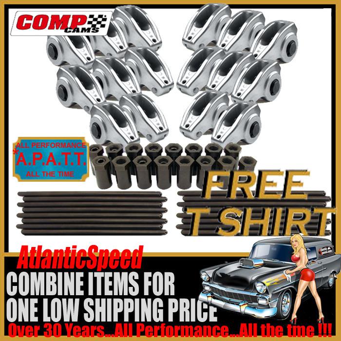 Comp ford 289-302 high energy rockers rocker arms pushrods 1.6 ratio 3/8" stud 