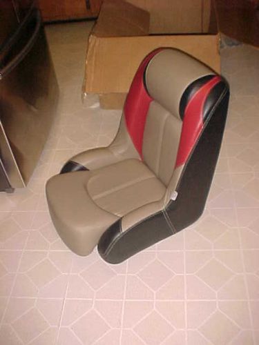 Wise marine pro elite tan - black - red high back fish n ski bucket seat - nice