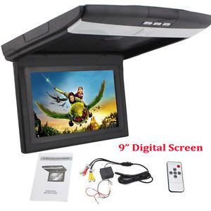 9&#034; in-car overhead flip down monitor 16:9 wide hd roof display  digital screen