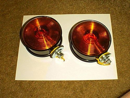 Pair of nos vintage fender mount truck turn signals 2 sided, steel body, nice