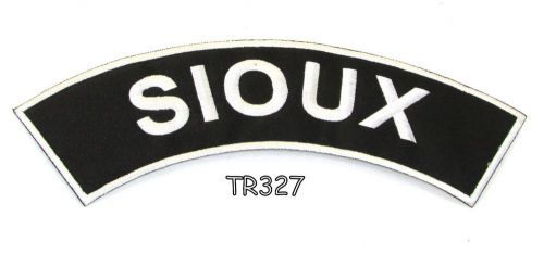 Sioux white on black iron and sew on top rocker patch for biker jacket tr327sk