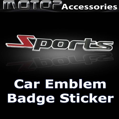 Sports 3d metal sport logo racing front badge emblem sticker decal self adhesive