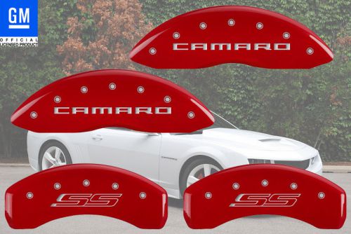 2016-2017 chevy &#034;camaro ss&#034; front + rear red mgp brake disc caliper covers 4pc