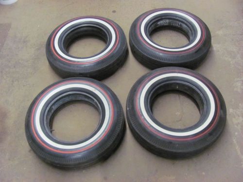 Set of bf goodrich 8.15-15 bias ply tires red white dual stripe