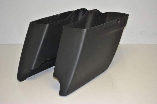 4&#034; stretched saddlebags lowers right &amp; left w/exhaust cutout 2014-up harley fl