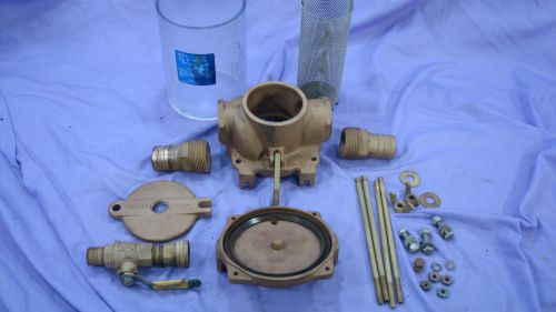 Perko bronze 493-007-99c 1 1/4&#034; marine intake sea water strainer with mount