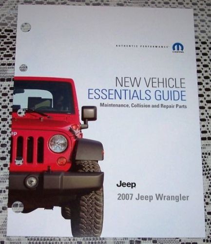 New 2007 jeep wrangler dealer only parts reference catalog literature brochure!