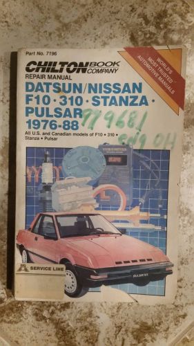 Chilton 7196 datsun/nissan f10, f30, stanza, pulsar 1976-88 repair manual