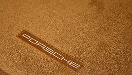 Porsche oem floor carpet mat 2 piece set - natural brown