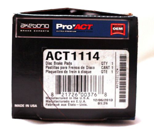 Disc brake pad-proact ultra premium ceramic pads rear akebono act1114