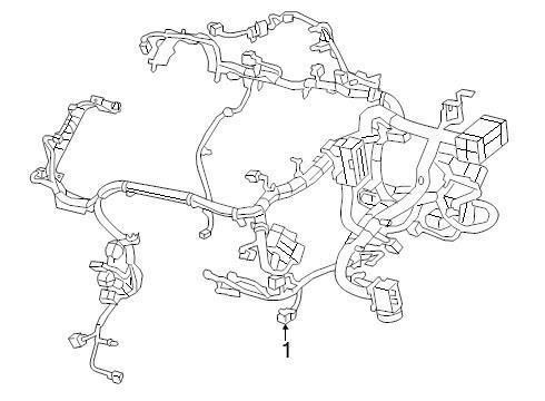 Chrysler oem jeep engine wiring harness 68234688ad image 1