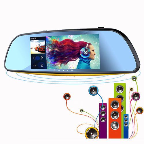 Car dvr camera 7&#034; quad core 1080p android rear view mirror gps navigation