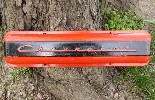 Vintage chevrolet script valve cover chevy rat rod automobile part!