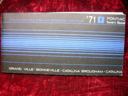 Vintage 1971 pontiac bonneville catalina car owner&#039;s manual