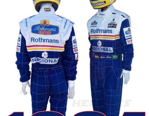 Brand new ayrton senna 1994 william rothmans racing formula 1 suit replica,s-2xl