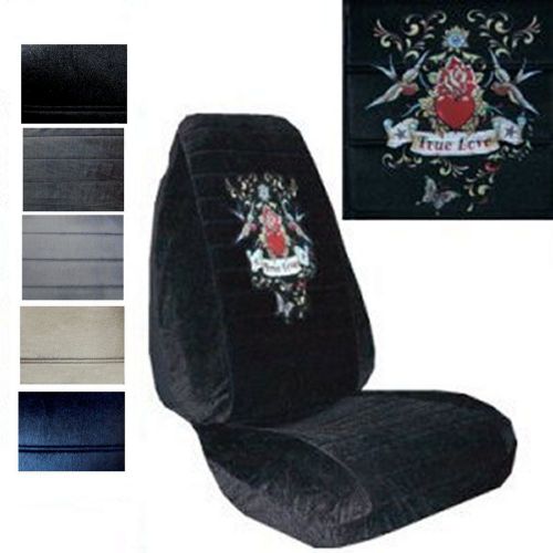 Velour seat covers car truck suv true love swallows high back pp #x