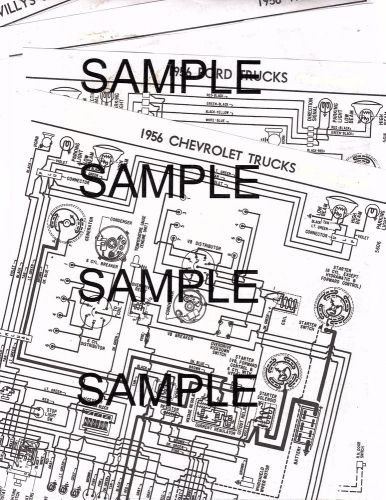 1956 willys jeep utility 4 cylinder &#034;f&#034; head 56 wiring guide diagram chart ndsbk