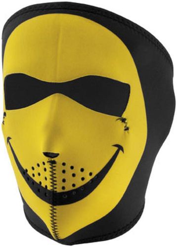 New zan headgear smiley face adult neoprene full-mask, yellow/black, one size