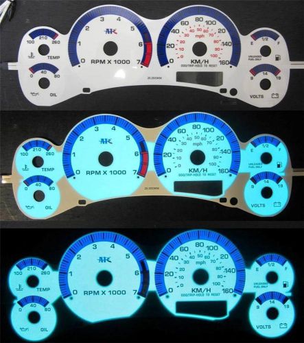 Kph 1998-2003 gmc sonoma chevrolet s10 &amp; blazer mt stick white face glow gauges