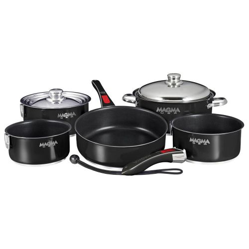 Magma &#034;nesting&#034; 10-pc induction cookware non-stick blk/gray mfg# a10-366jb-2-ind