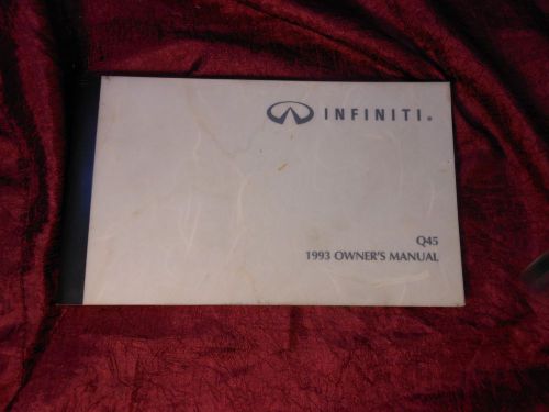 Infiniti 1993 q45 owner&#039;s manual - nice condition - book only