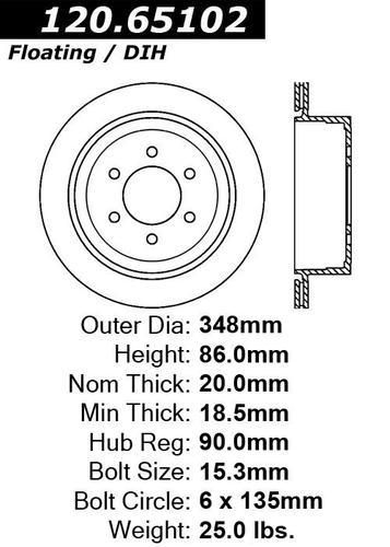 Centric 120.65102 rear brake rotor/disc-premium rotor-preferred