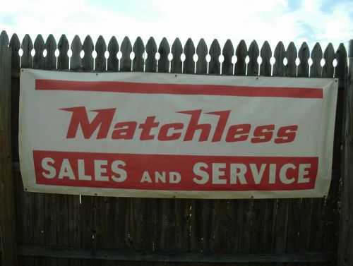 Vintage matchless dealer cotton canvas banner sign flag 1960&#039;s  7&#039;-5&#034; x 2&#039;-10&#034;