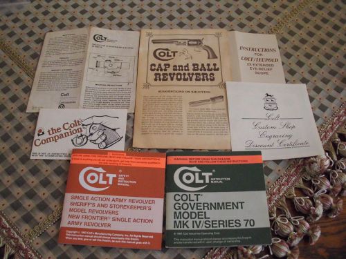 Colt variety of paperwork and booklets