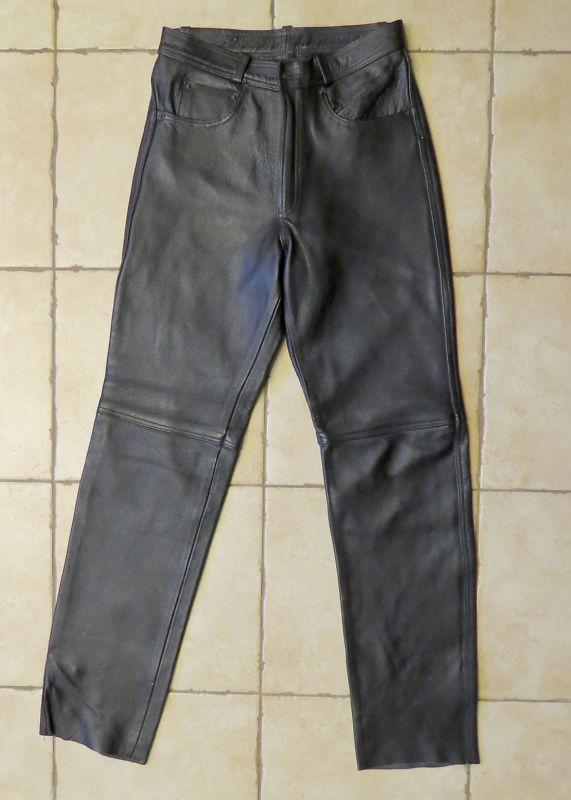 Black leather jeans / pants size 30 x 34 